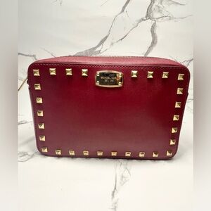 Michael Kors Jet Set Travel Crossbody Bag in Red Saffiano Leather